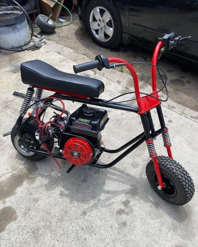 Black Red Stock Mini Bike